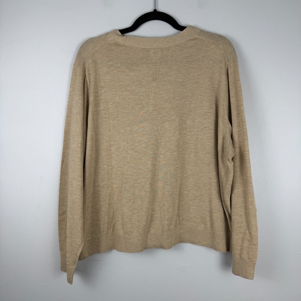 A New Day Cardigan Sweater Womens 2XL Camel Knit Long Sleeve Button-Front Casual - Picture 2 of 11